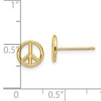 10K Polished Peace Symbol Post Earrings-10K4516