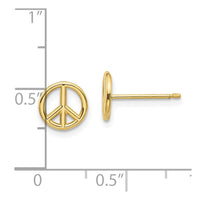 10K Polished Peace Symbol Post Earrings-10K4516