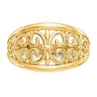 10K Fleur-De-Lis Tapered Ring-10K4606