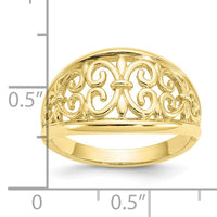10K Fleur-De-Lis Tapered Ring-10K4606