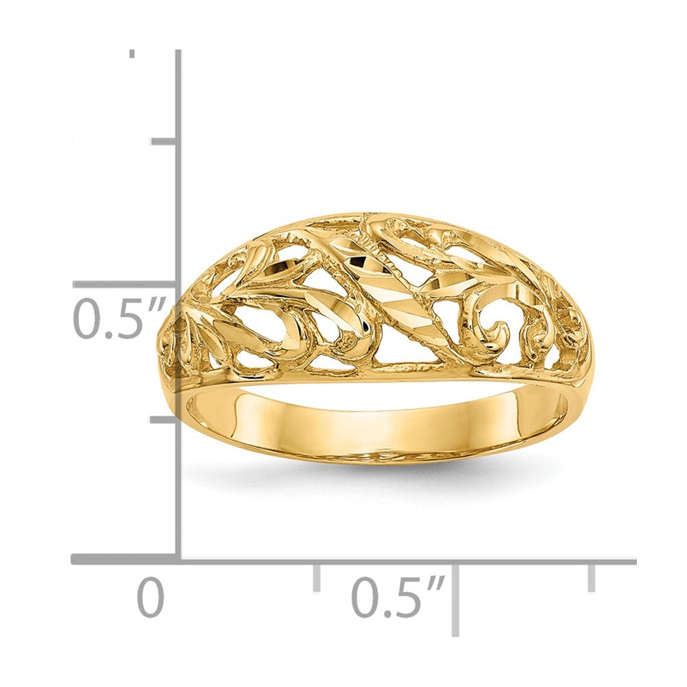 10K Paisley Diamond-cut Design Dome Ring-10K4624