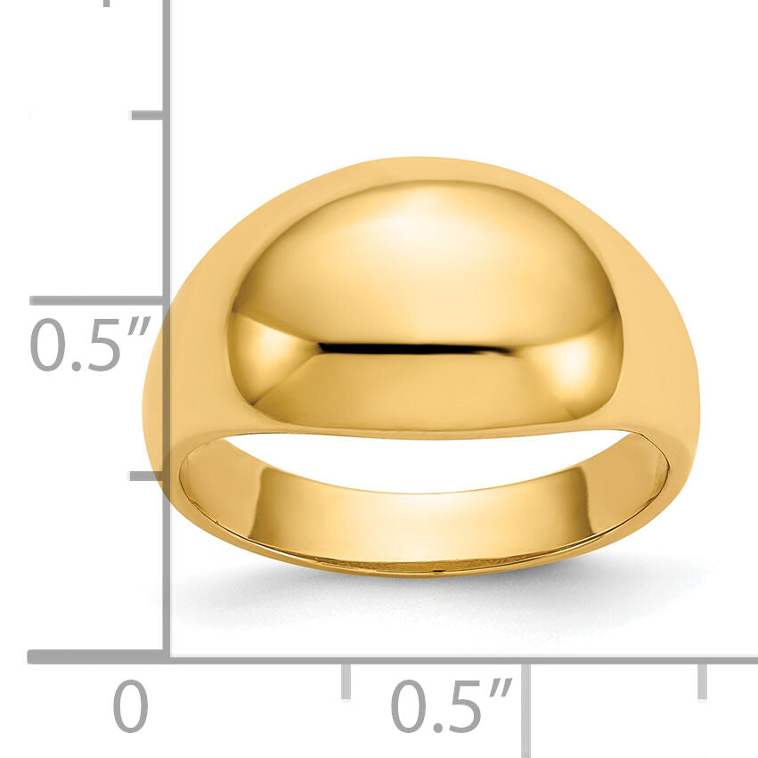 10K 10mm Domed-top Tapered Cigar Band Ring-10K4630