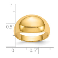 10K 10mm Domed-top Tapered Cigar Band Ring-10K4630