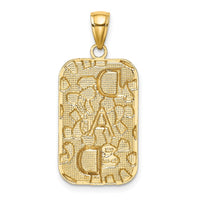 10K DAD Gold Nugget Dog Tag Pendant-10K4733