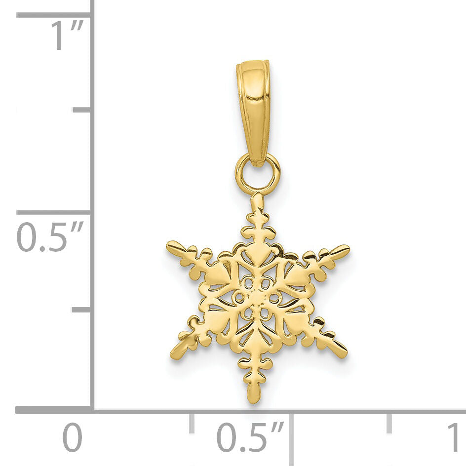 10k Small Snowflake Pendant-10K4742