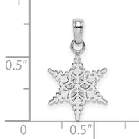 10k White Gold Small Snowflake Pendant-10K4742W