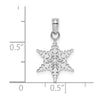 10k White Gold Small Snowflake Pendant-10K4742W