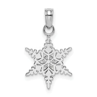 10k White Gold Small Snowflake Pendant-10K4742W