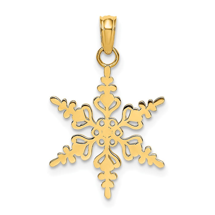 10k Polished Snowflake Charm-10K4743