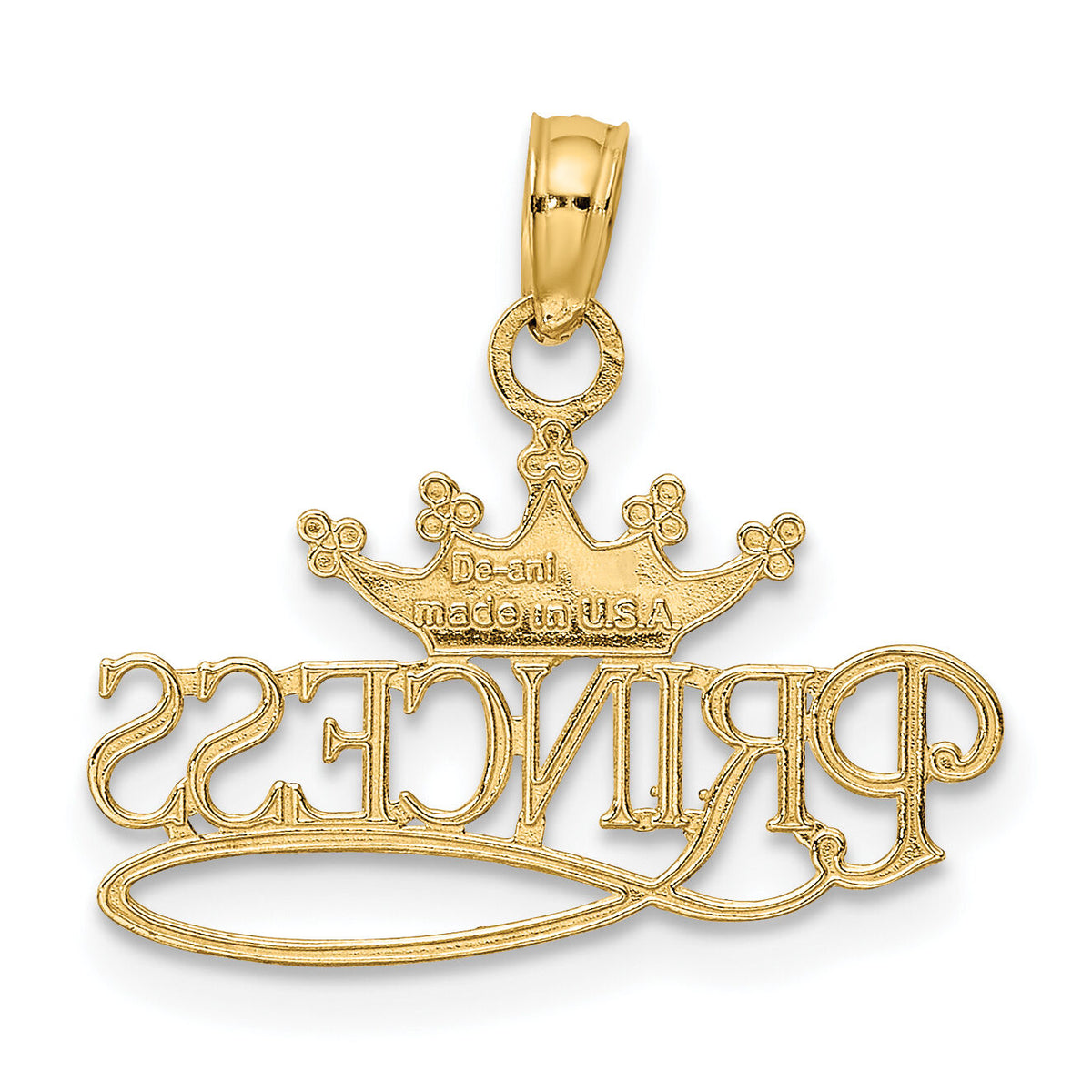 10k w/Rhodium PRINCESS w/White Crown Charm-10K4750