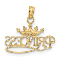 10k w/Rhodium PRINCESS w/White Crown Charm-10K4750