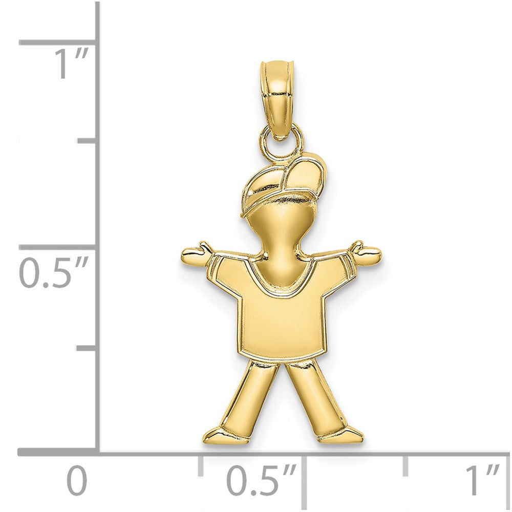 10k Polished Full Body Boy Charm-10K4759