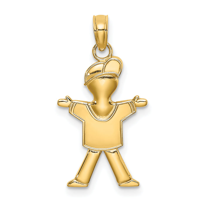 10k Polished Full Body Boy Charm-10K4759