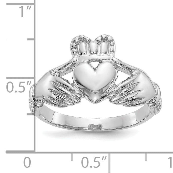 10k White Gold Men's Claddagh Ring-10K4775