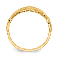 10K Polished Claddagh Ring-10K4777