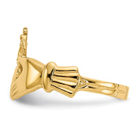 10K Polished Claddagh Ring-10K4777