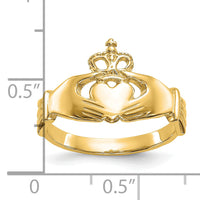 10K Polished Claddagh Ring-10K4777