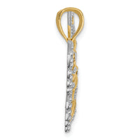 10K W/Rhodium Butterfly Pendant-10K4834