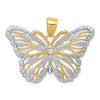 10K W/Rhodium Butterfly Pendant-10K4834