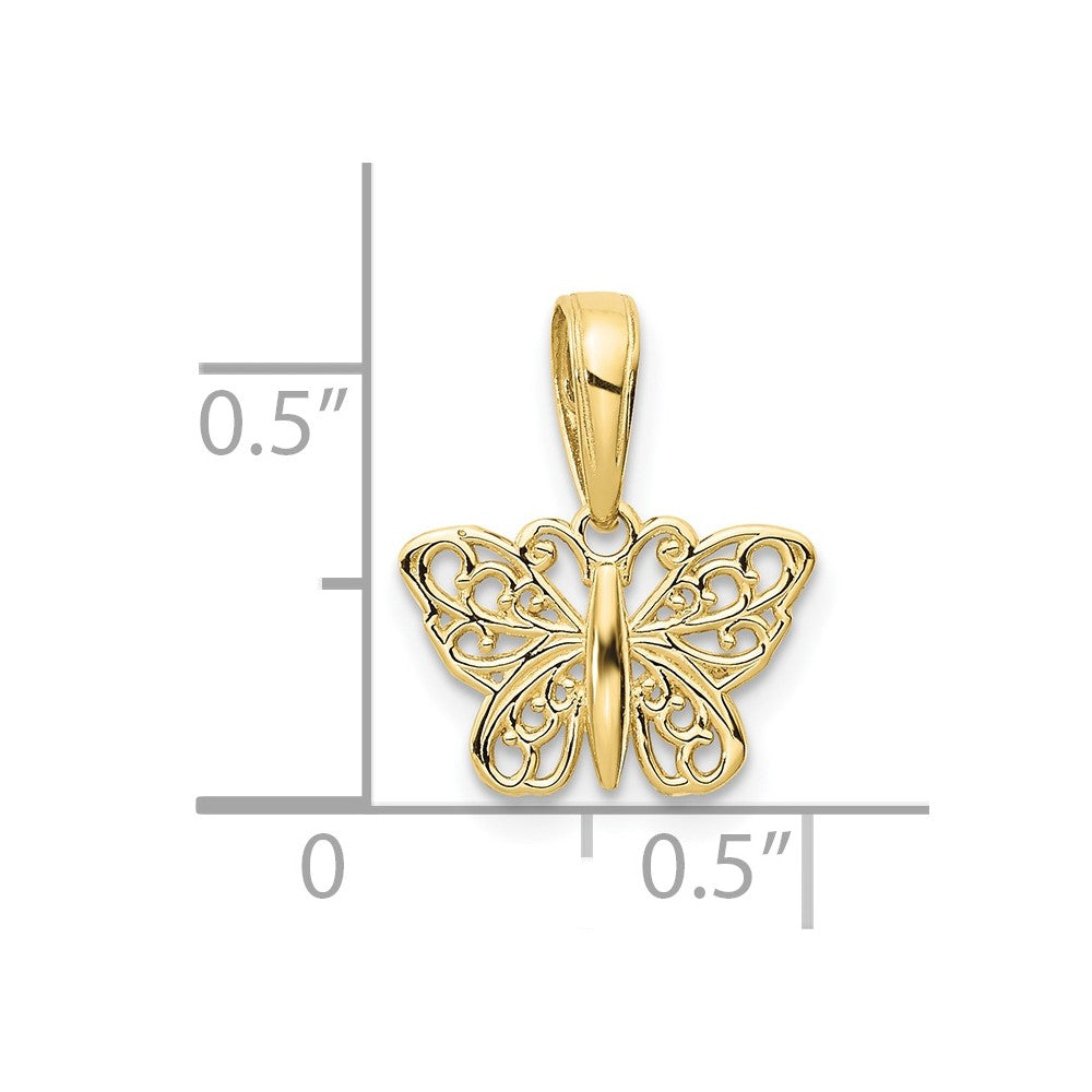 10K Filigree Butterfly Charm-10K4839