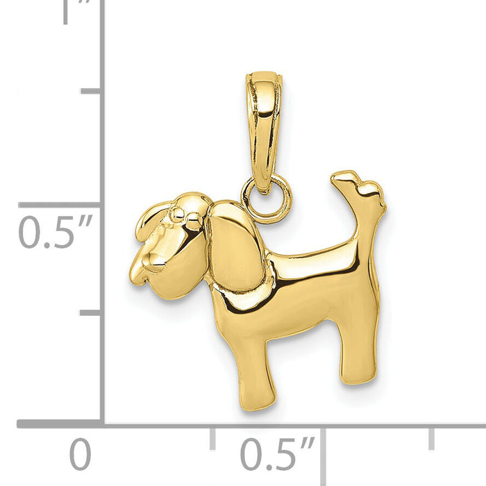 10k Polished Dog Charm-10K4856