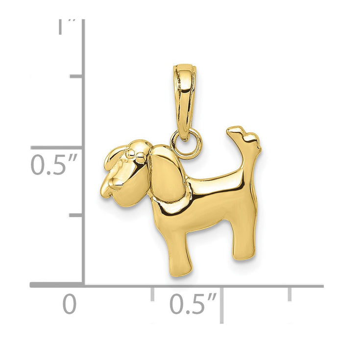 10k Polished Dog Charm-10K4856