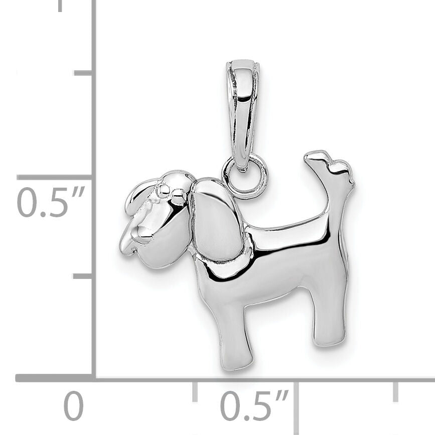 10k White Gold Polished Dog Charm-10K4856W