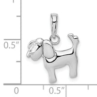 10k White Gold Polished Dog Charm-10K4856W