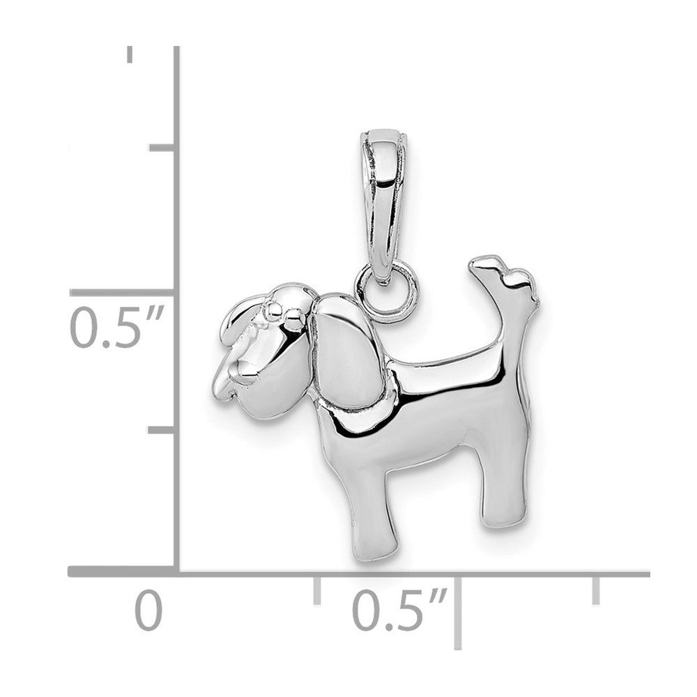 10k White Gold Polished Dog Charm-10K4856W