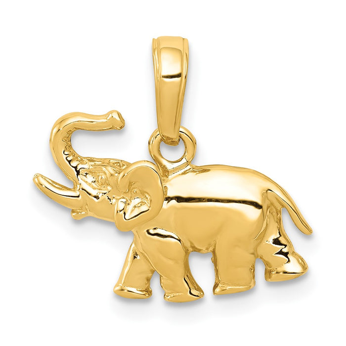 10k Polished Elephant Charm-10K4863