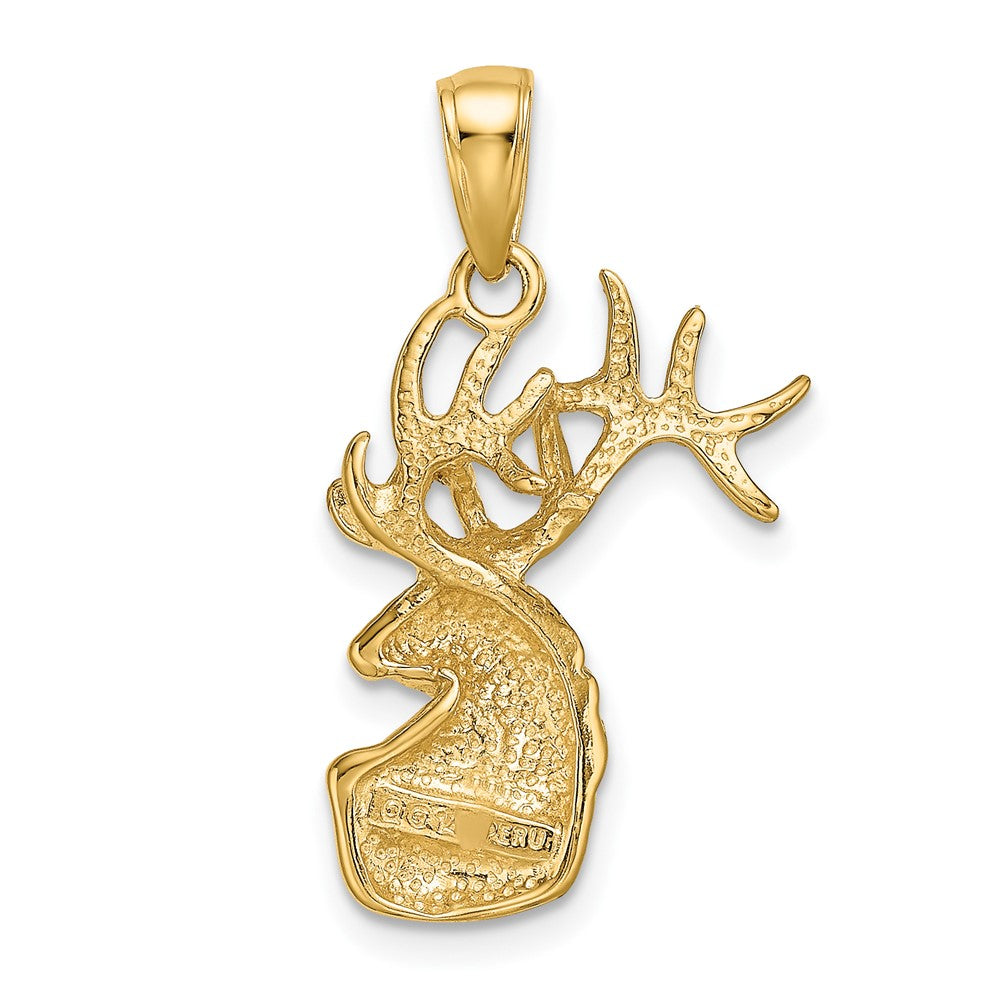 10K Polished Deer Head Charm-10K4870