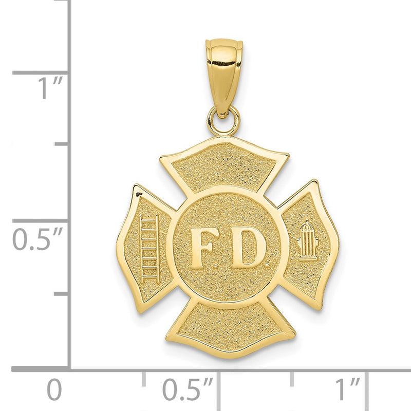 10k Fire Dept. Maltese Cross Pendant-10K4927