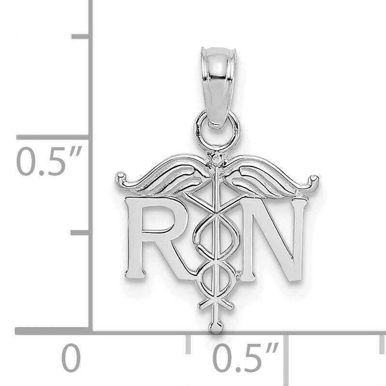 10K White Gold Registered Nurse Pendant-10K4930W