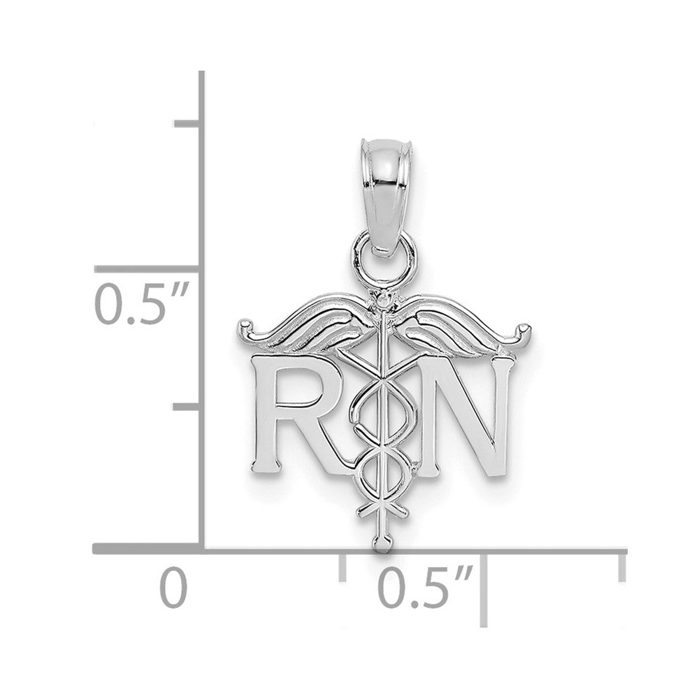 10K White Gold Registered Nurse Pendant-10K4930W