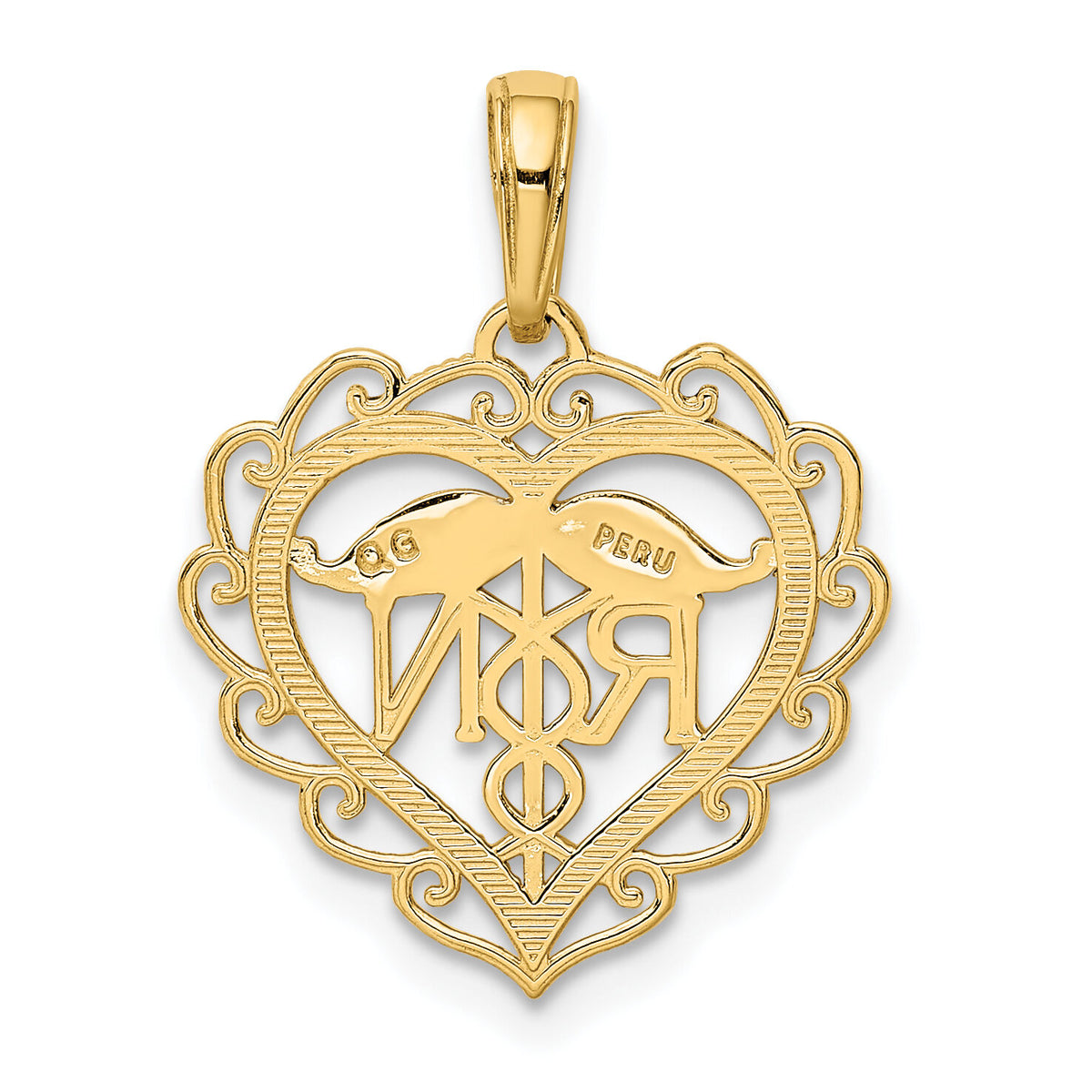 10k Registered Nurse Heart Pendant-10K4932