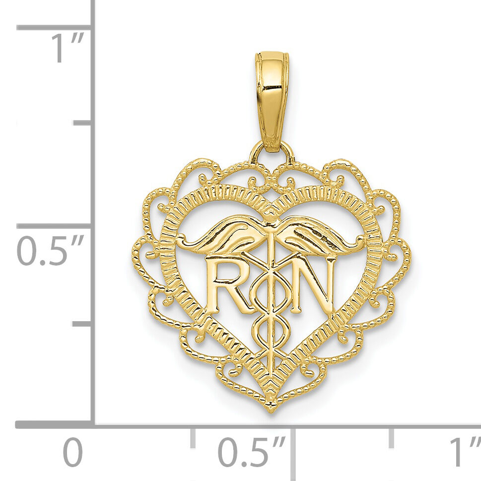 10k Registered Nurse Heart Pendant-10K4932