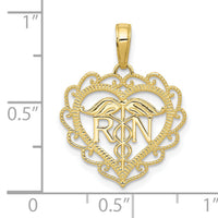10k Registered Nurse Heart Pendant-10K4932