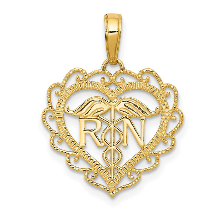 10k Registered Nurse Heart Pendant-10K4932