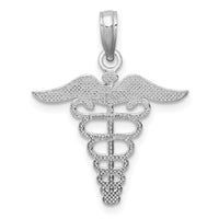 10k White Gold Caduceus Pendant-10K4935W