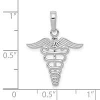 10k White Gold Caduceus Pendant-10K4935W