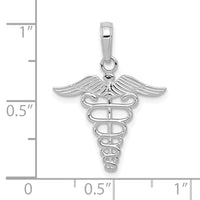 10k White Gold Caduceus Pendant-10K4935W