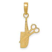 10K Comb and Scissors Charm-10K4940