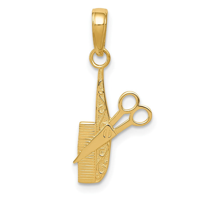 10K Comb and Scissors Charm-10K4940