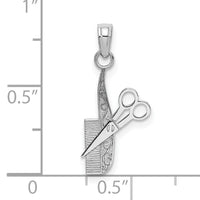 10k White Gold Comb and Scissors Charm-10K4940W