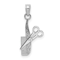 10k White Gold Comb and Scissors Charm-10K4940W