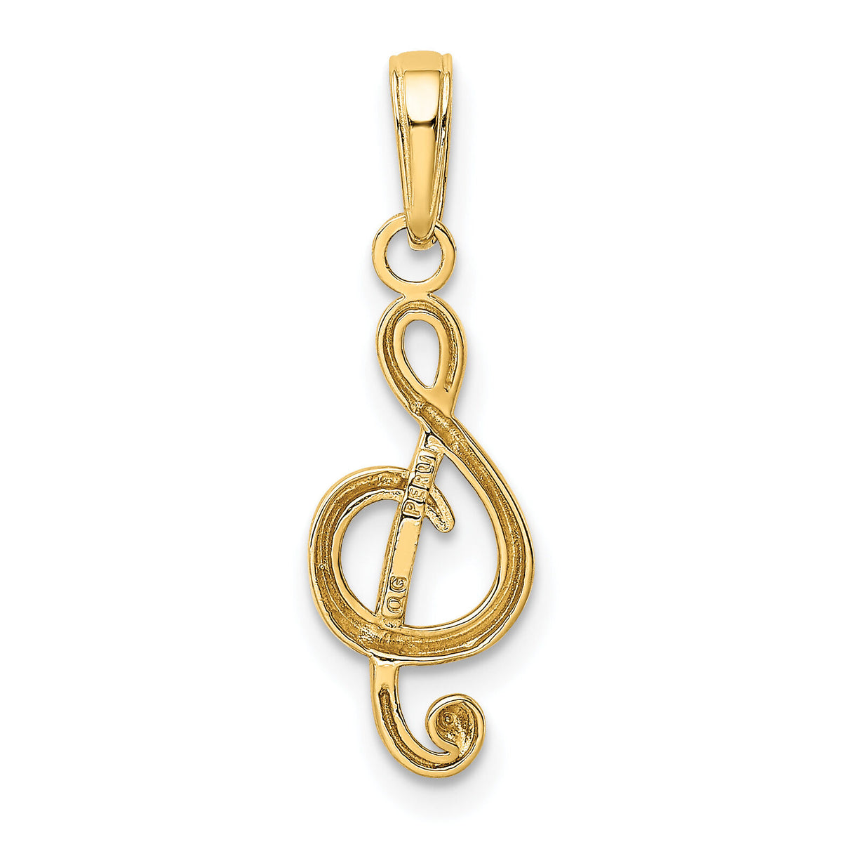 10k Treble Clef Pendant-10K4944