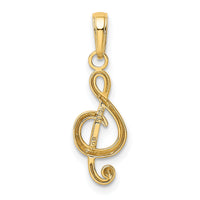 10k Treble Clef Pendant-10K4944