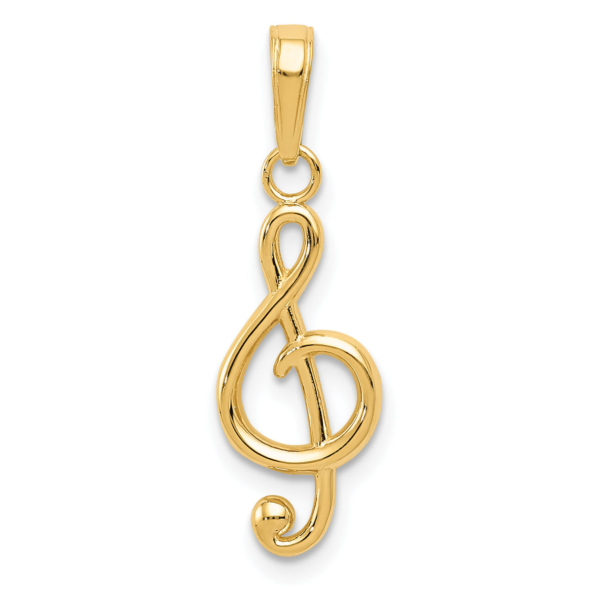 10k Treble Clef Pendant-10K4944
