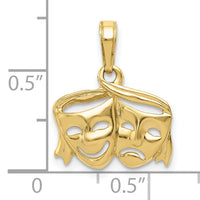 10k Polished Open-Backed Comedy/Tragedy Pendant-10K4945