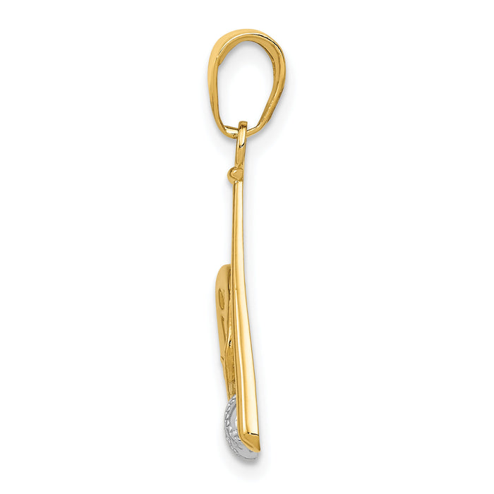 10K W/Rhodium Baseball, Bat, and Glove Pendant-10K4947